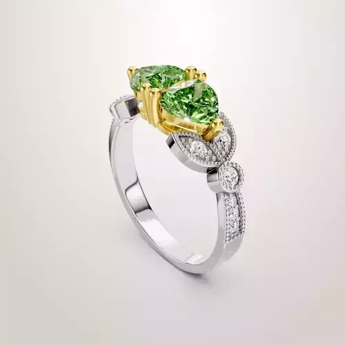 Heart Shaped Two Stone Engagement Ring 59