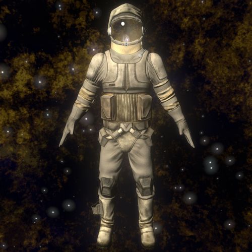 Rigged Spaceman Low-poly 3D model