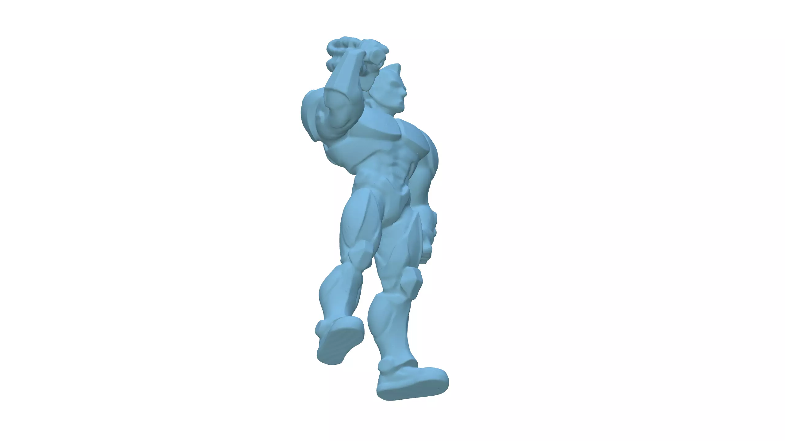 Futuristic Blue Armored Soldier 3D Model 3D model_9