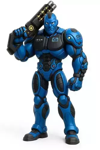 Futuristic Blue Armored Soldier 3D Model 3D model Futuristic Blue Armored Soldier 3D Model 3D model