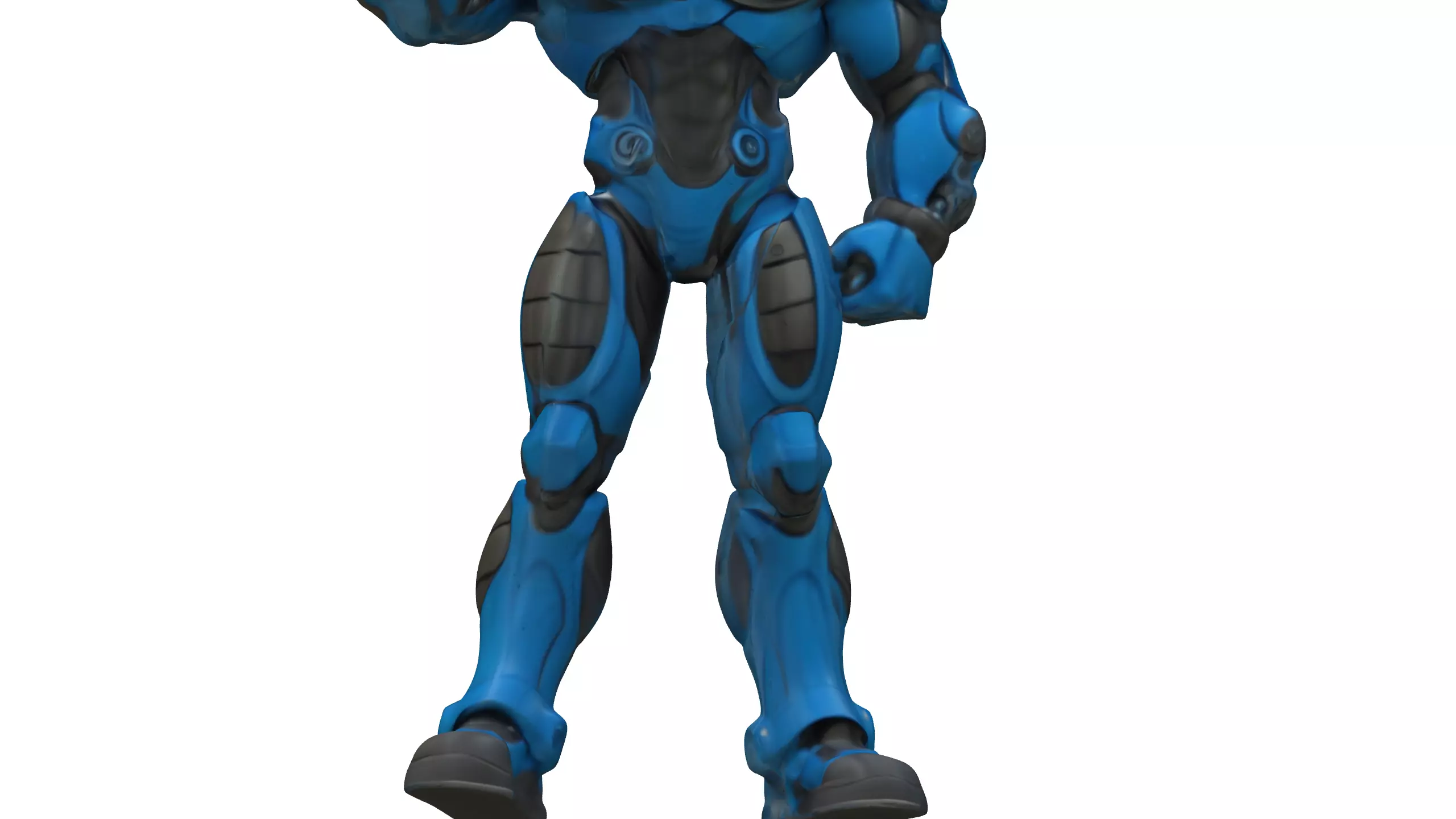Futuristic Blue Armored Soldier 3D Model 3D model_5
