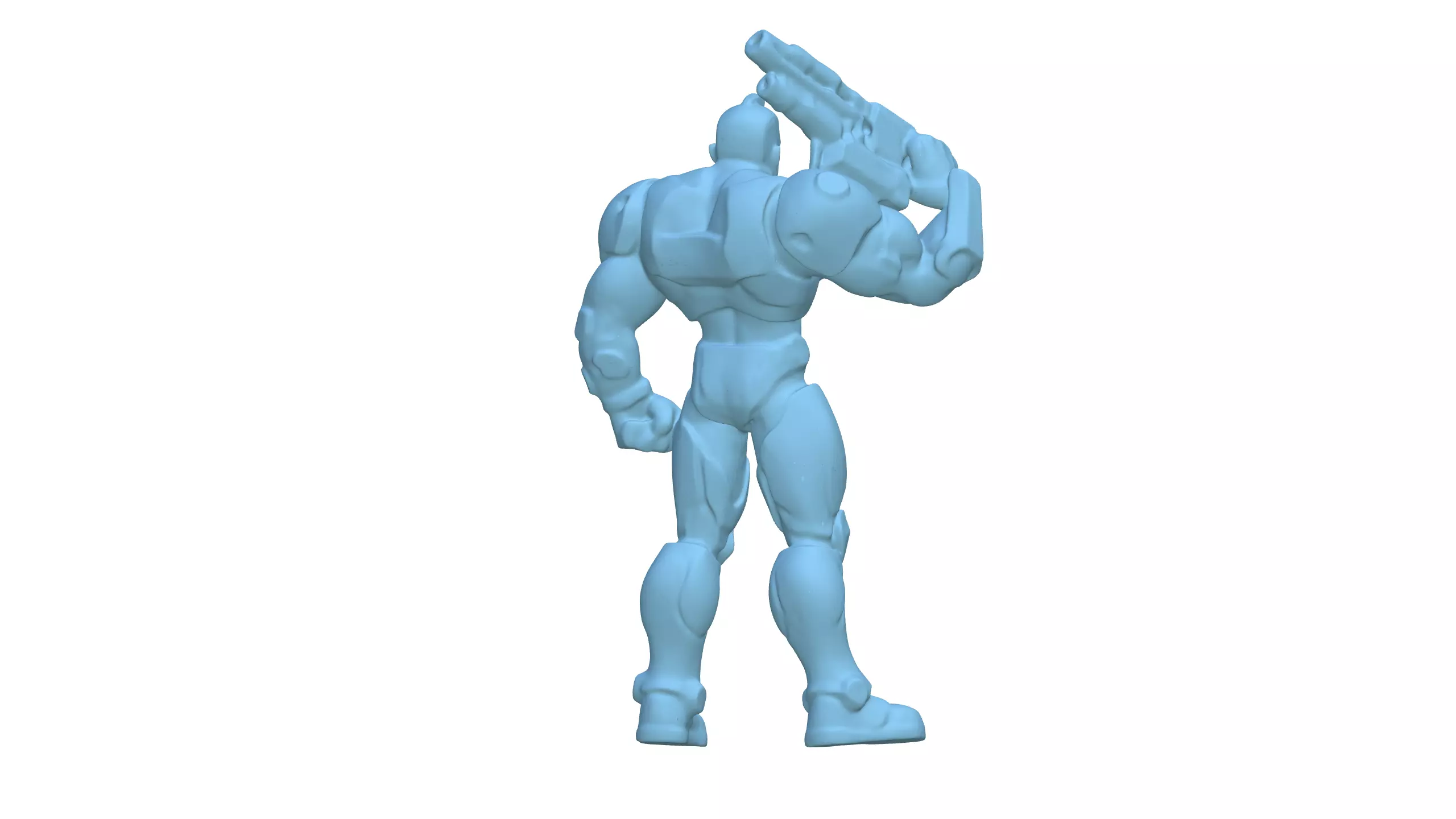 Futuristic Blue Armored Soldier 3D Model 3D model_8