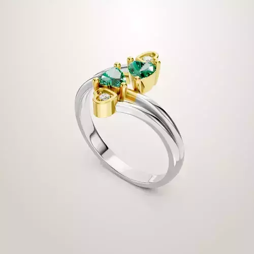 Heart Shaped Two Stone Engagement Ring 62