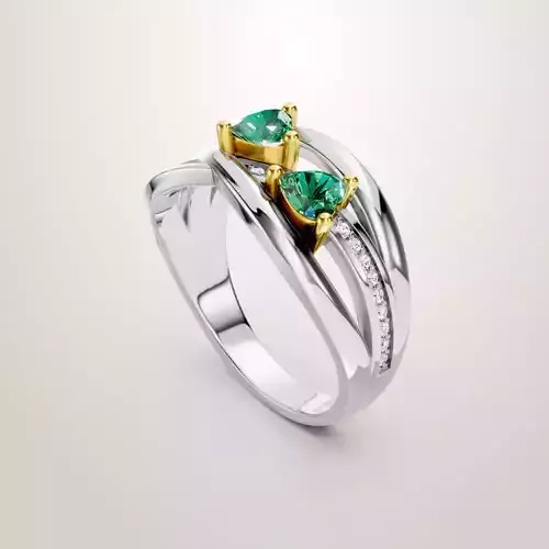 Heart Shaped Two Stone Engagement Ring 63