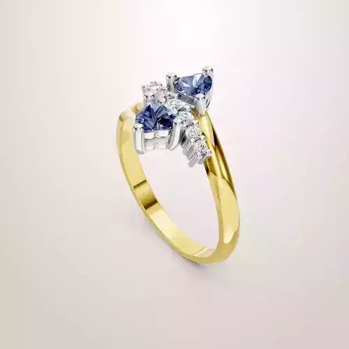 Heart Shaped Two Stone Engagement Ring 64