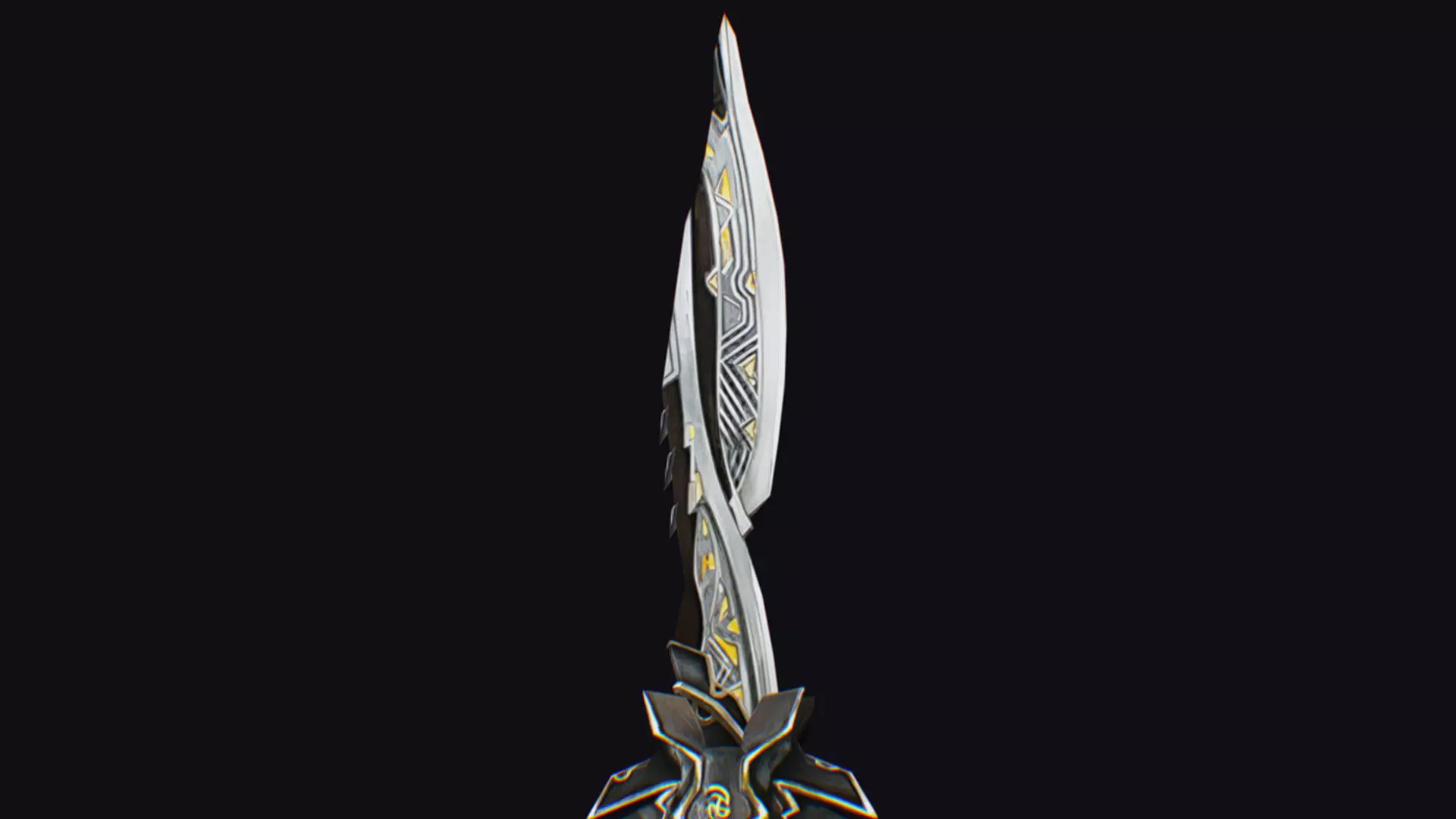 Sword Magical Cutting Fantasy Melee Dagger Iron Blade Saber Low-poly 3D model_9