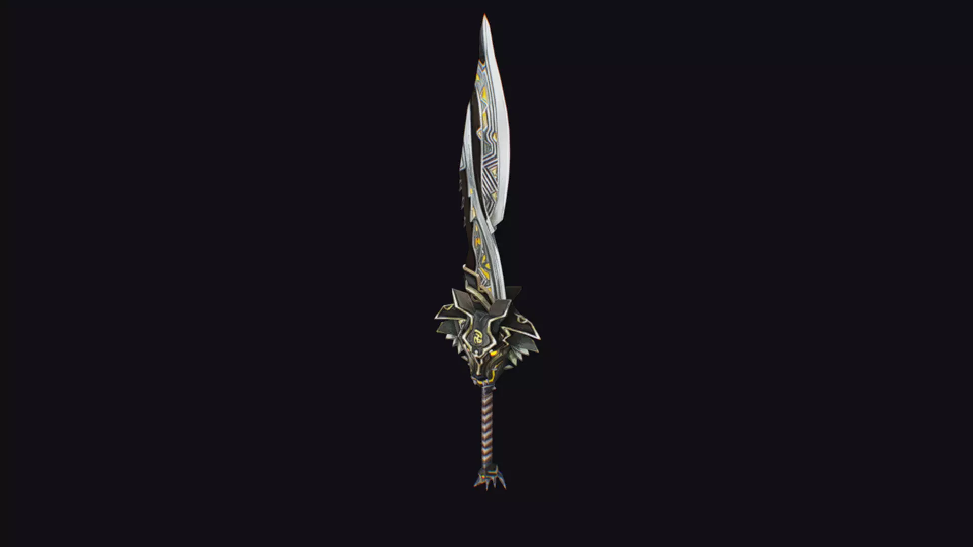 Sword Magical Cutting Fantasy Melee Dagger Iron Blade Saber Low-poly 3D model_7