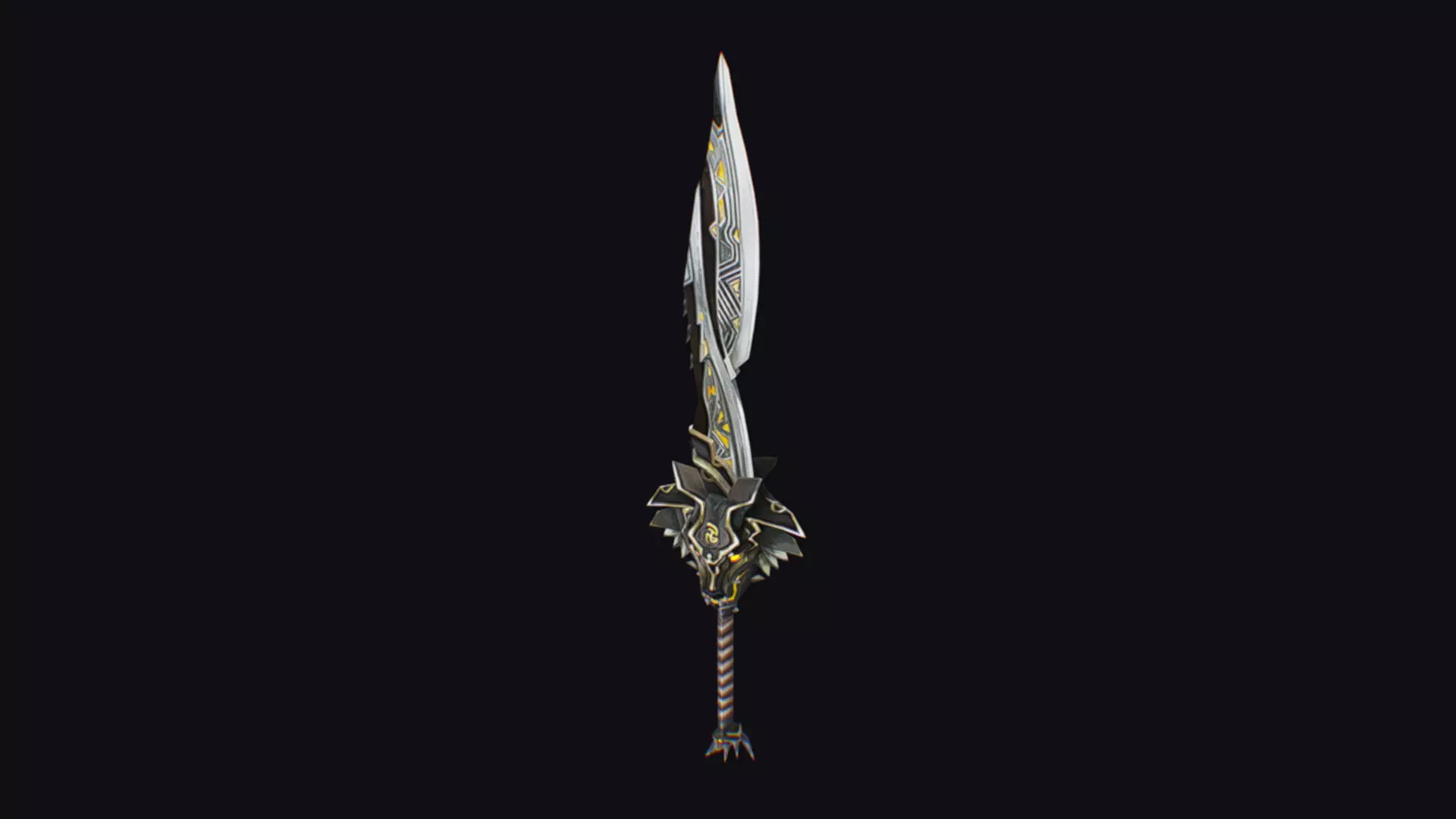 Sword Magical Cutting Fantasy Melee Dagger Iron Blade Saber Low-poly 3D model_8