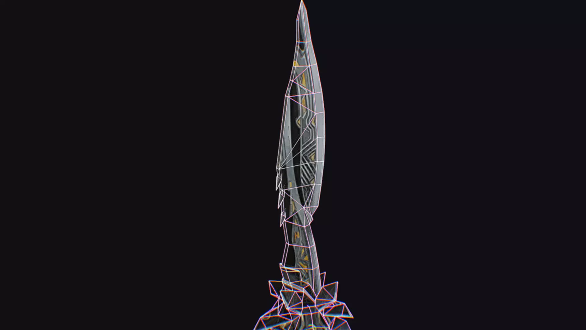 Sword Magical Cutting Fantasy Melee Dagger Iron Blade Saber Low-poly 3D model_18