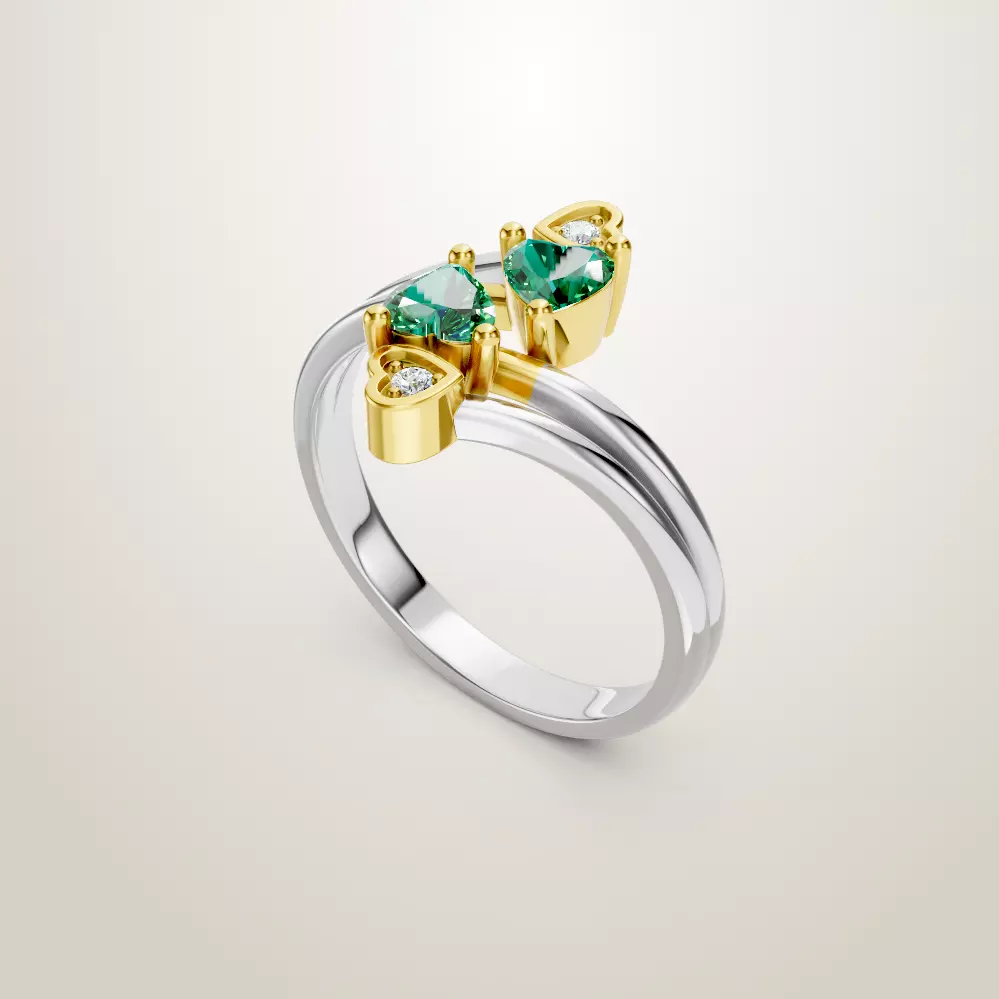 Heart Shaped Two Stone Engagement 32 models designes 3D Model Collection_63
