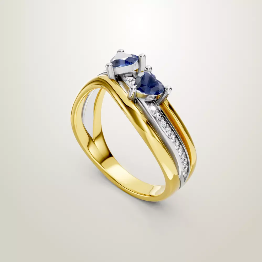 Heart Shaped Two Stone Engagement 32 models designes 3D Model Collection_4