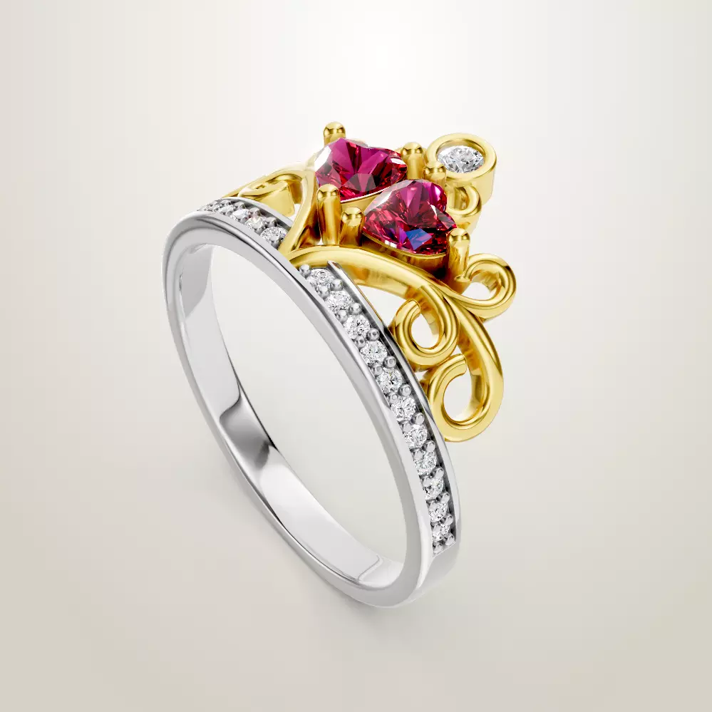Heart Shaped Two Stone Engagement 32 models designes 3D Model Collection_21
