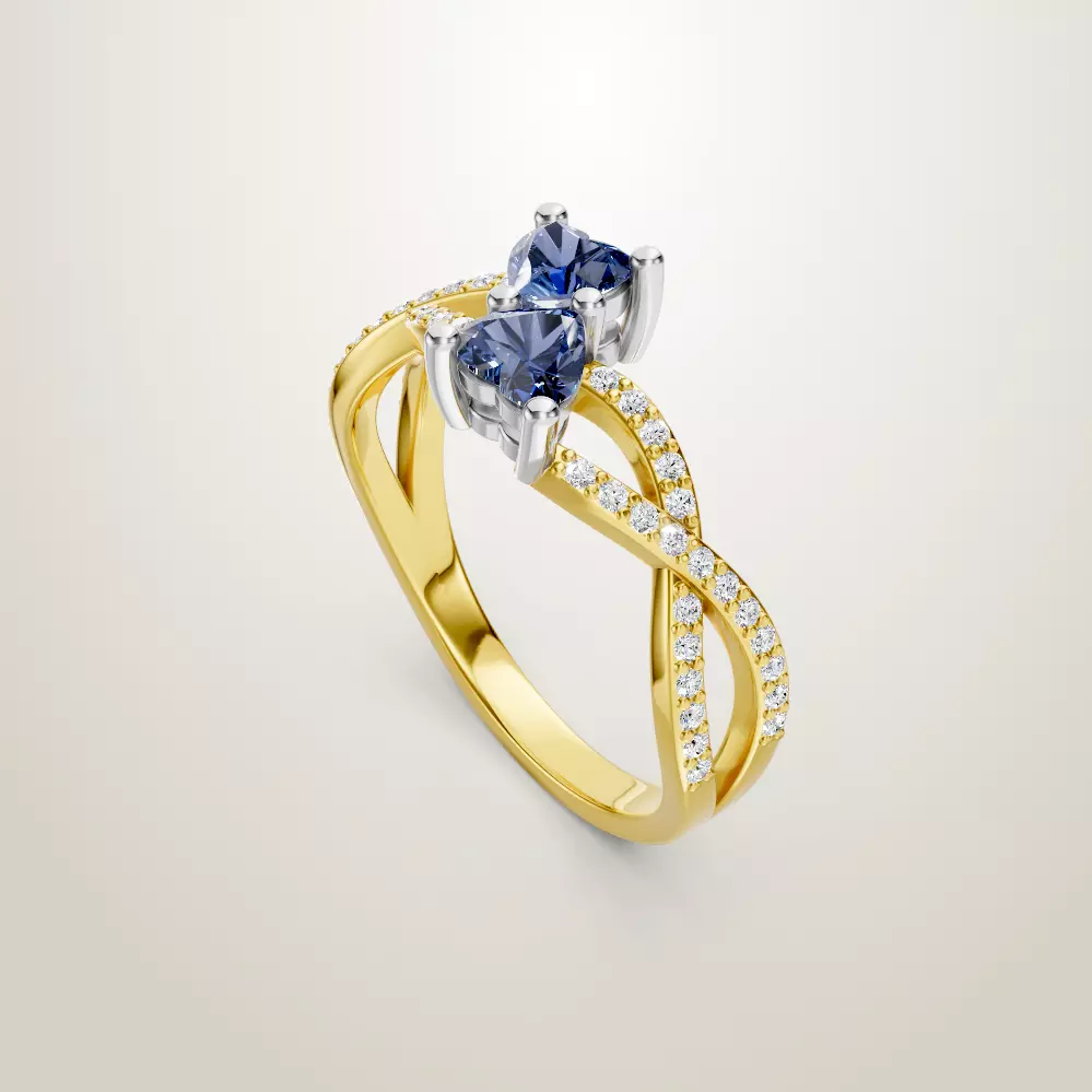 Heart Shaped Two Stone Engagement 32 models designes 3D Model Collection_27