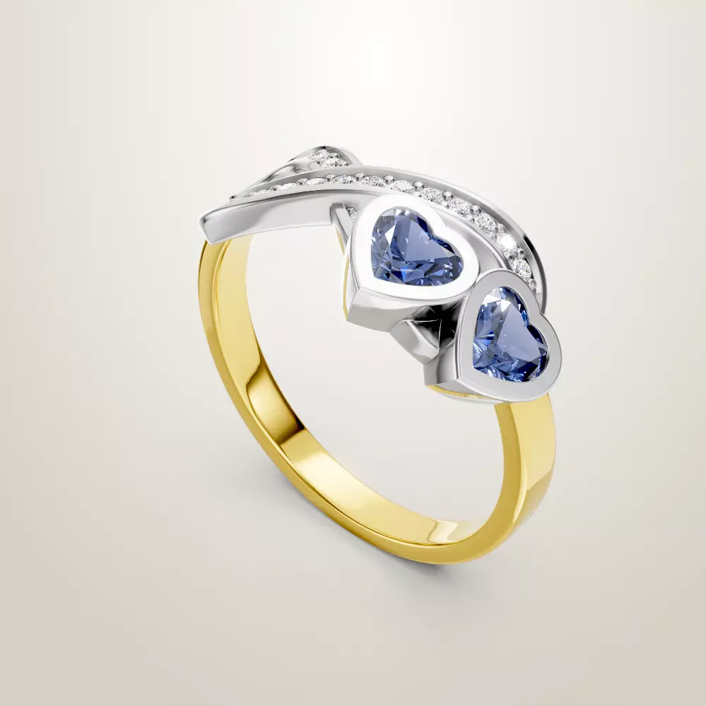 Heart Shaped Two Stone Engagement 32 models designes 3D Model Collection_19