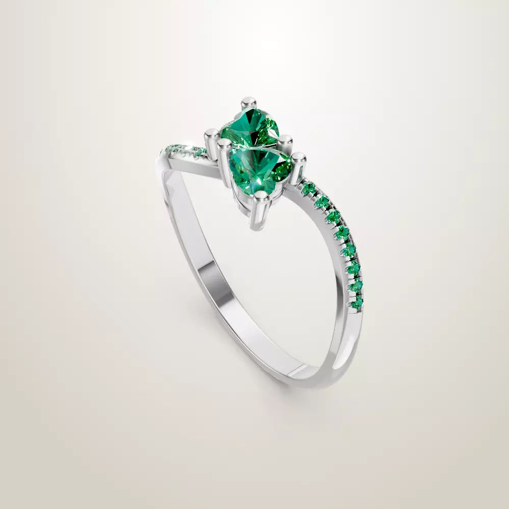 Heart Shaped Two Stone Engagement 32 models designes 3D Model Collection_51