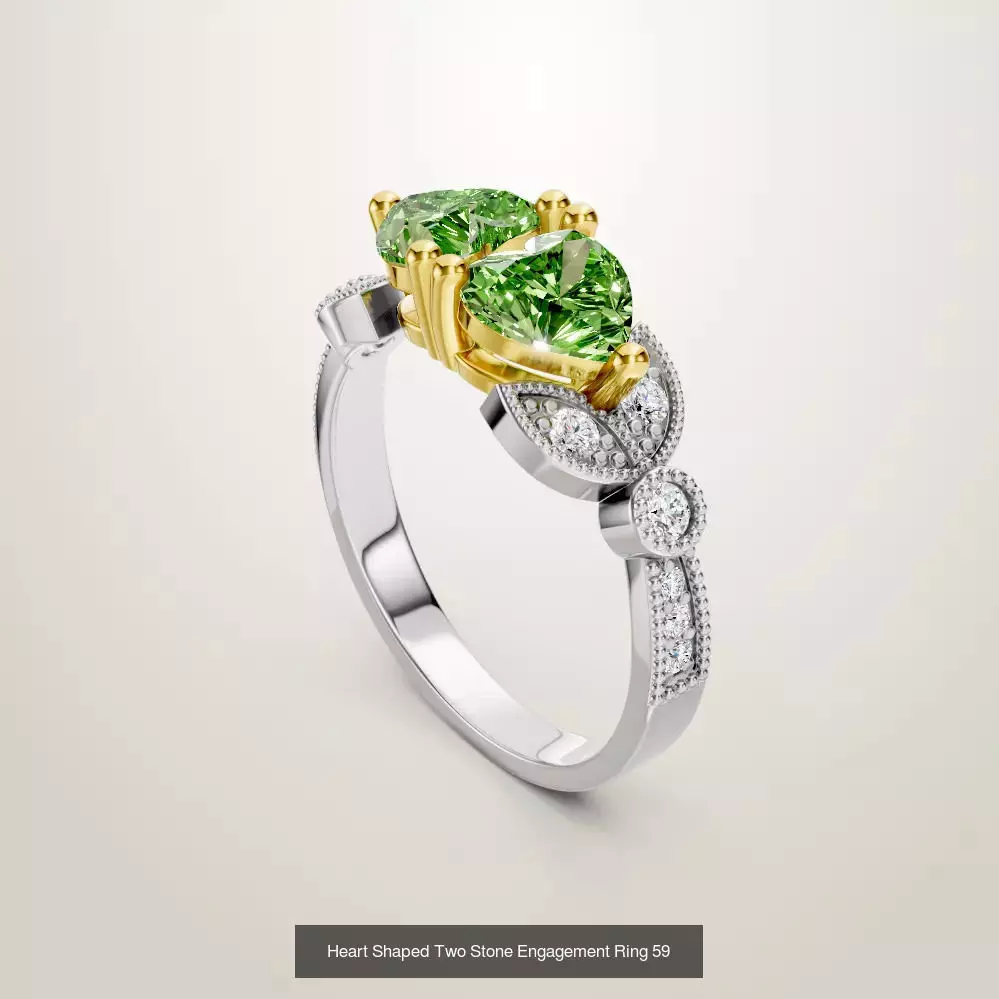 Heart Shaped Two Stone Engagement 32 models designes 3D Model Collection_54