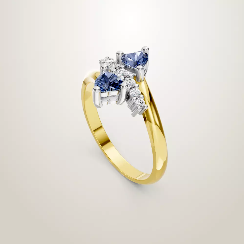 Heart Shaped Two Stone Engagement 32 models designes 3D Model Collection_66