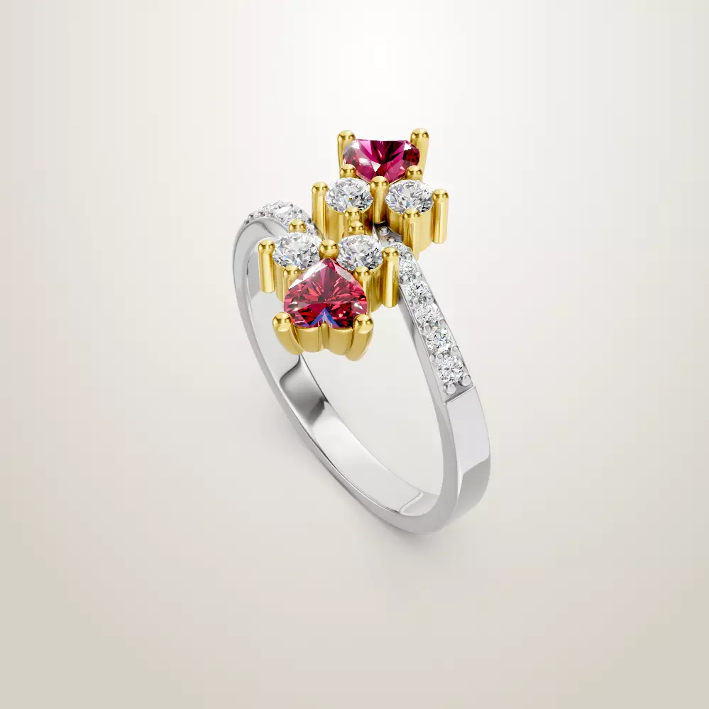 Heart Shaped Two Stone Engagement 32 models designes 3D Model Collection_61
