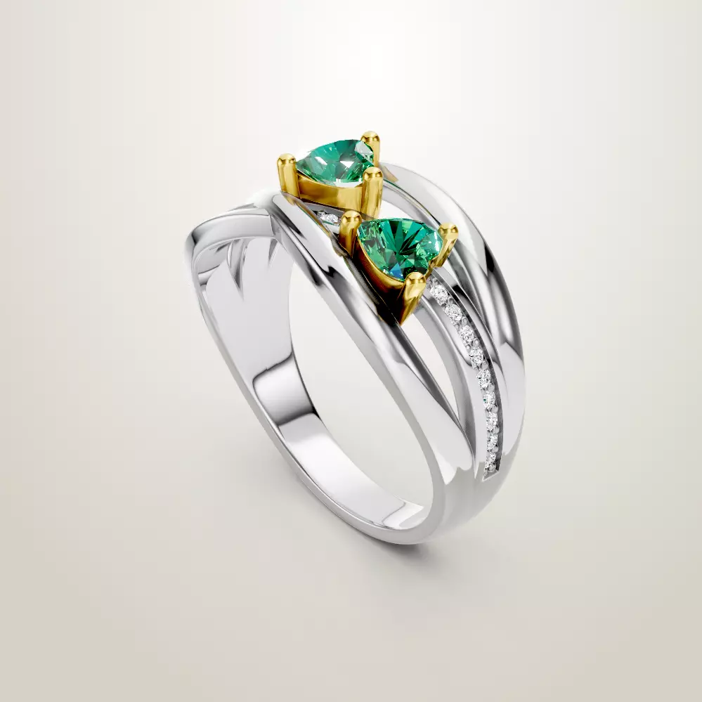 Heart Shaped Two Stone Engagement 32 models designes 3D Model Collection_65