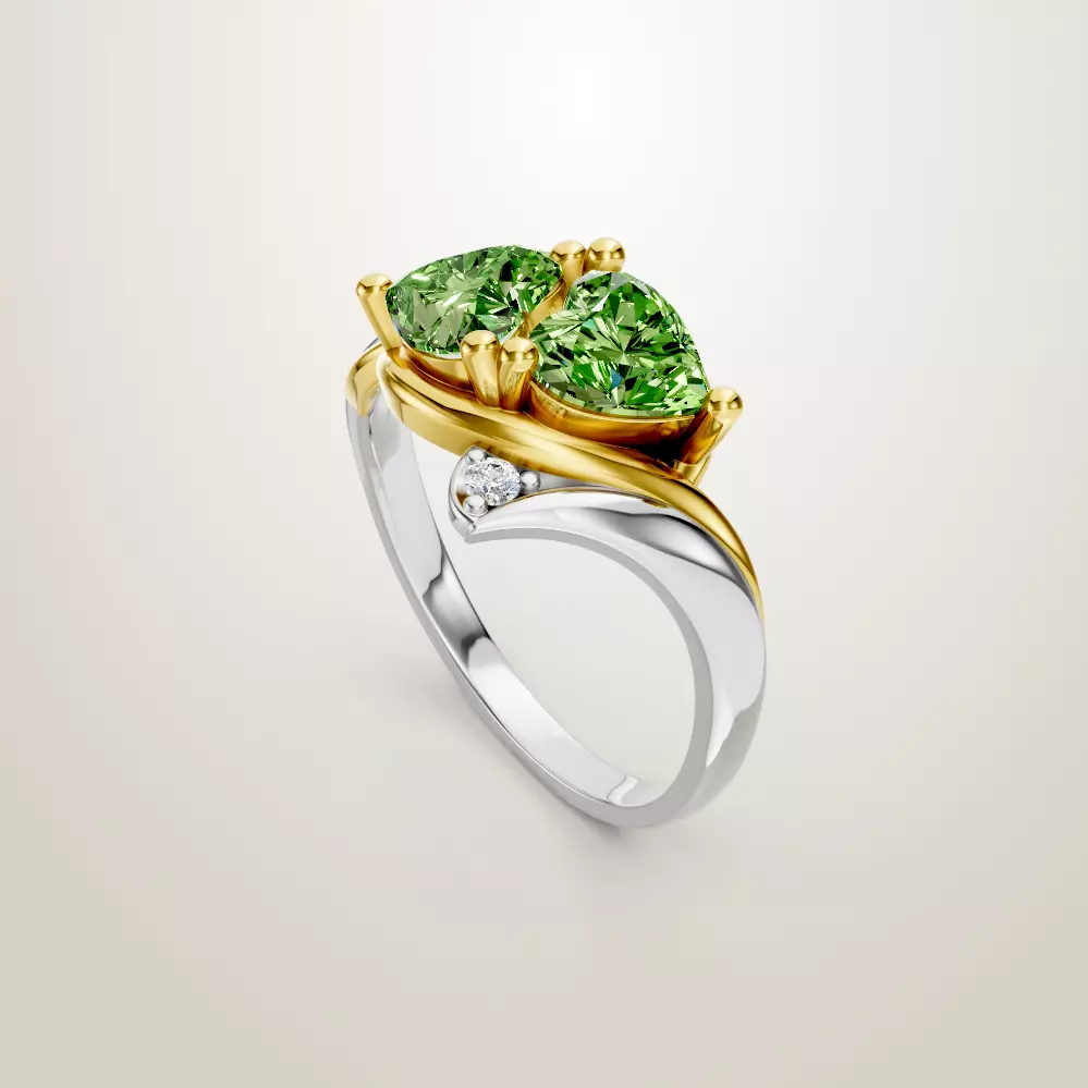 Heart Shaped Two Stone Engagement 32 models designes 3D Model Collection_49