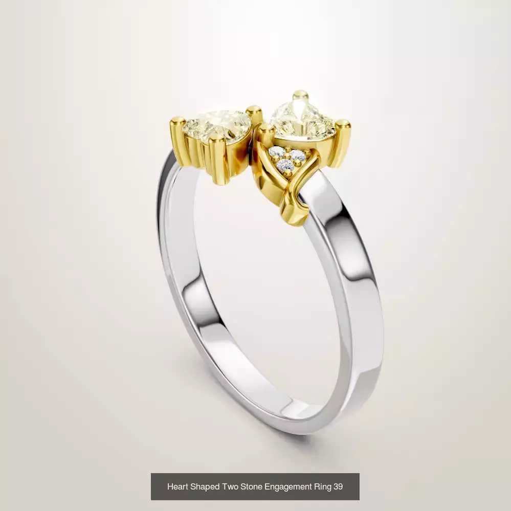 Heart Shaped Two Stone Engagement 32 models designes 3D Model Collection_14