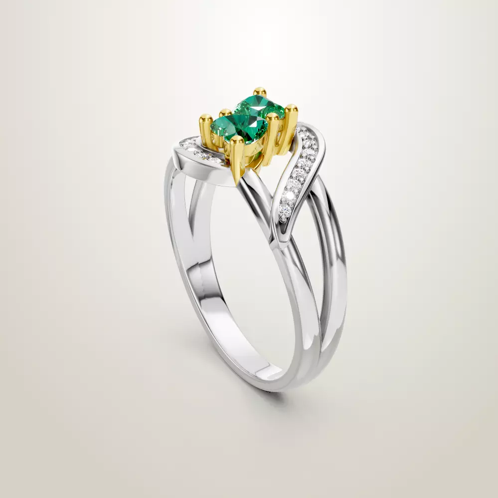 Heart Shaped Two Stone Engagement 32 models designes 3D Model Collection_33