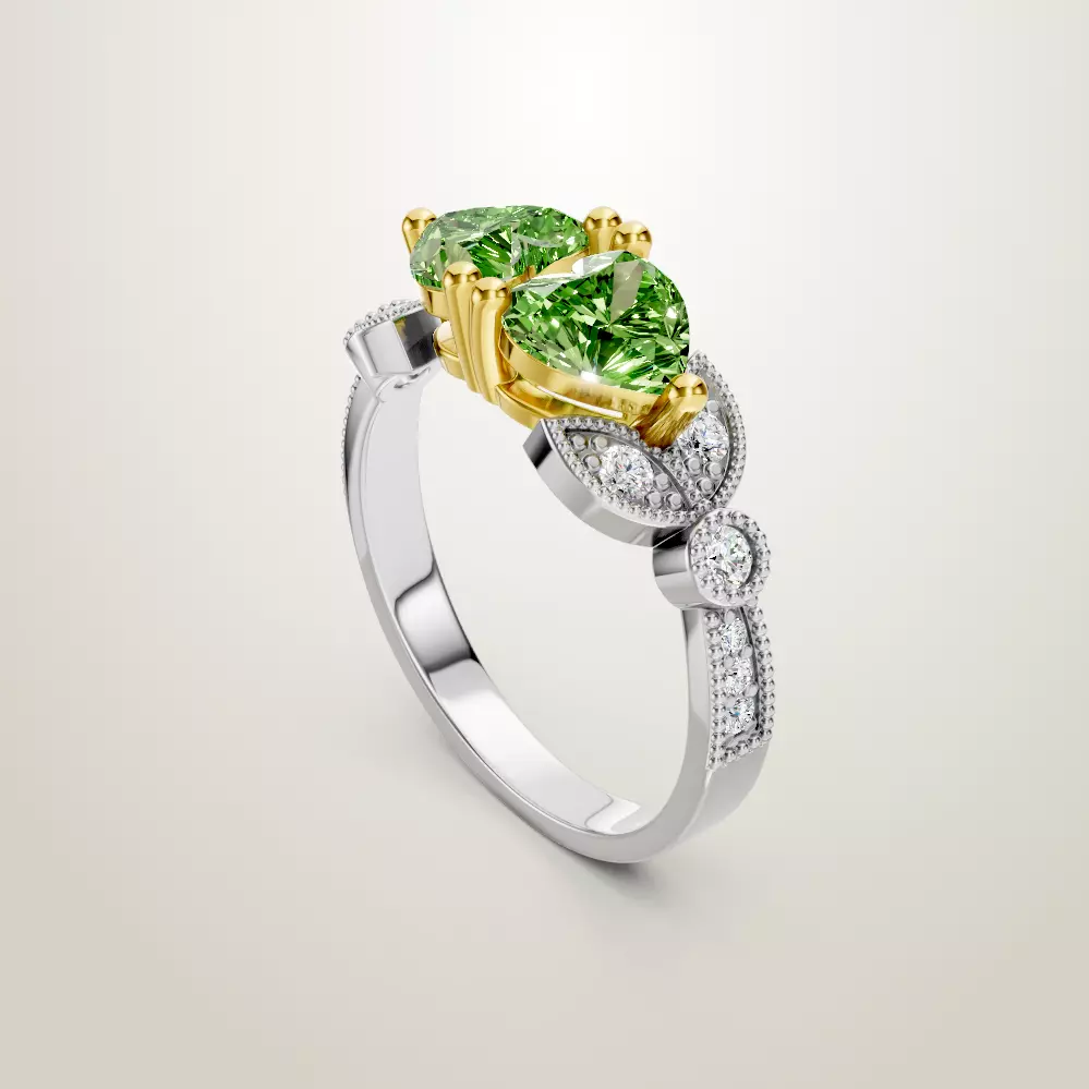 Heart Shaped Two Stone Engagement 32 models designes 3D Model Collection_57