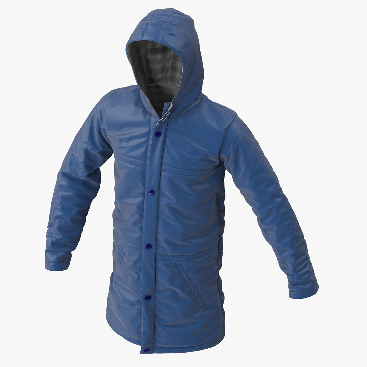 Jacket parka with hood 3D model_9