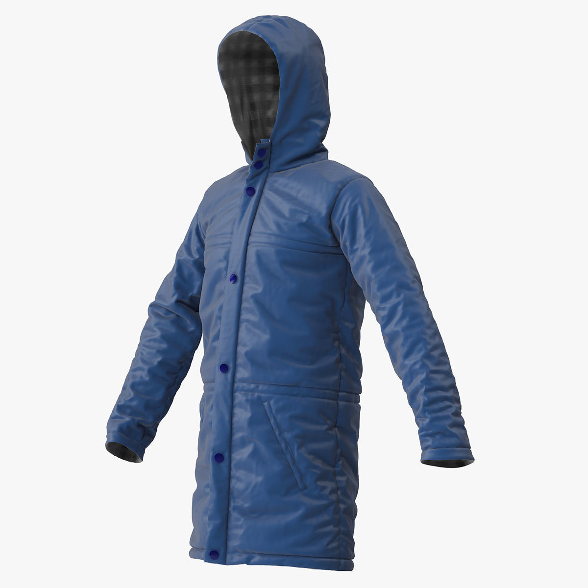 Jacket parka with hood 3D model_2