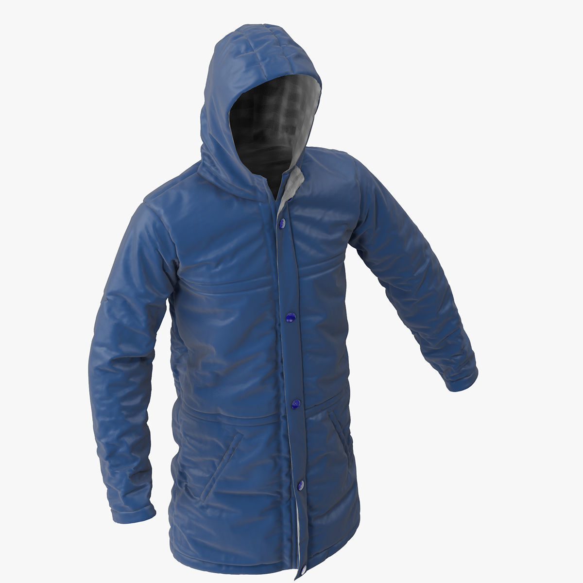 Jacket parka with hood 3D model_6