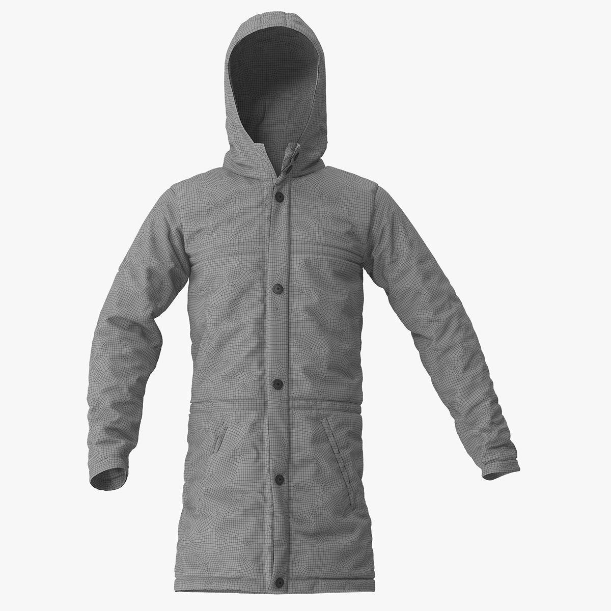Jacket parka with hood 3D model_18