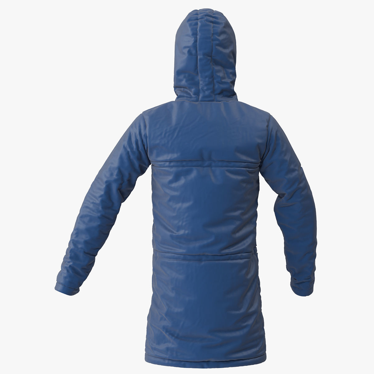 Jacket parka with hood 3D model_3