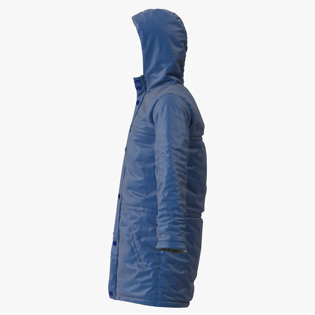 Jacket parka with hood 3D model_4