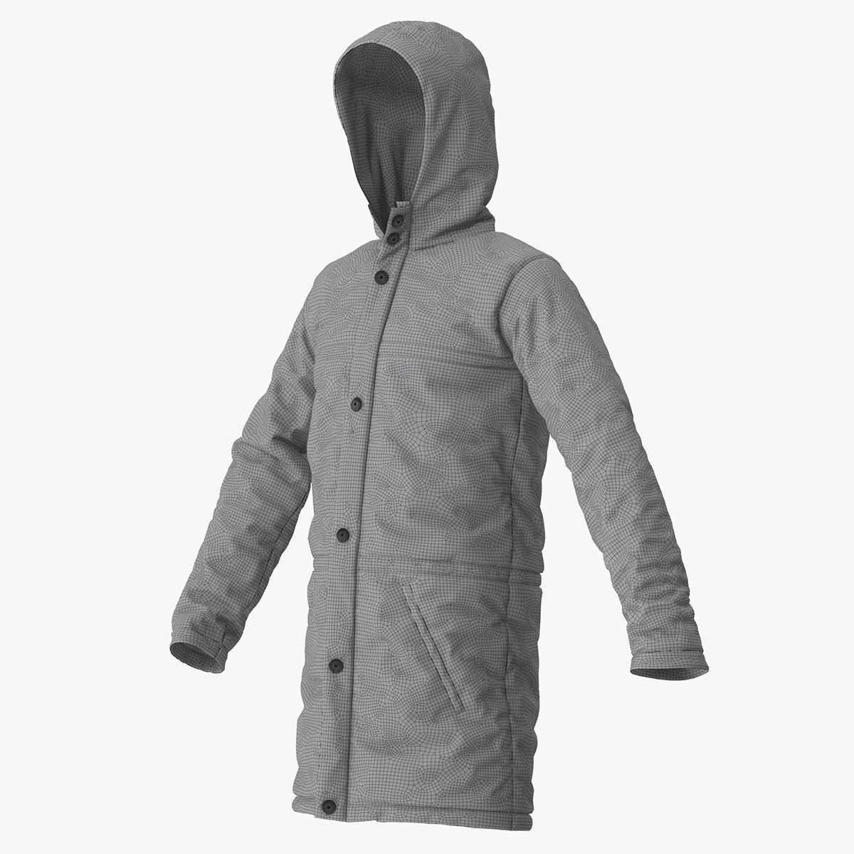 Jacket parka with hood 3D model_16