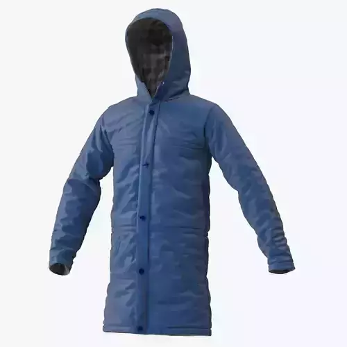 Jacket parka with hood 3D model