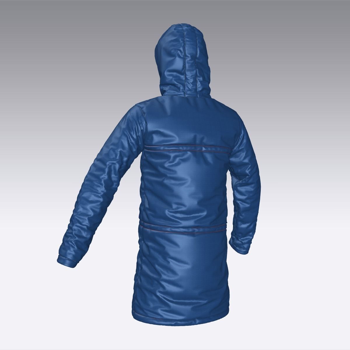 Jacket parka with hood 3D model_13