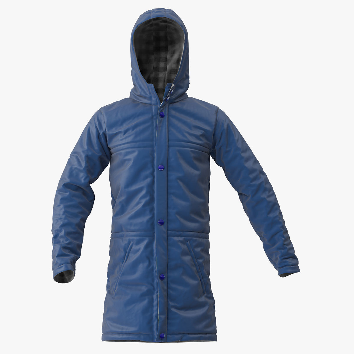 Jacket parka with hood 3D model_1