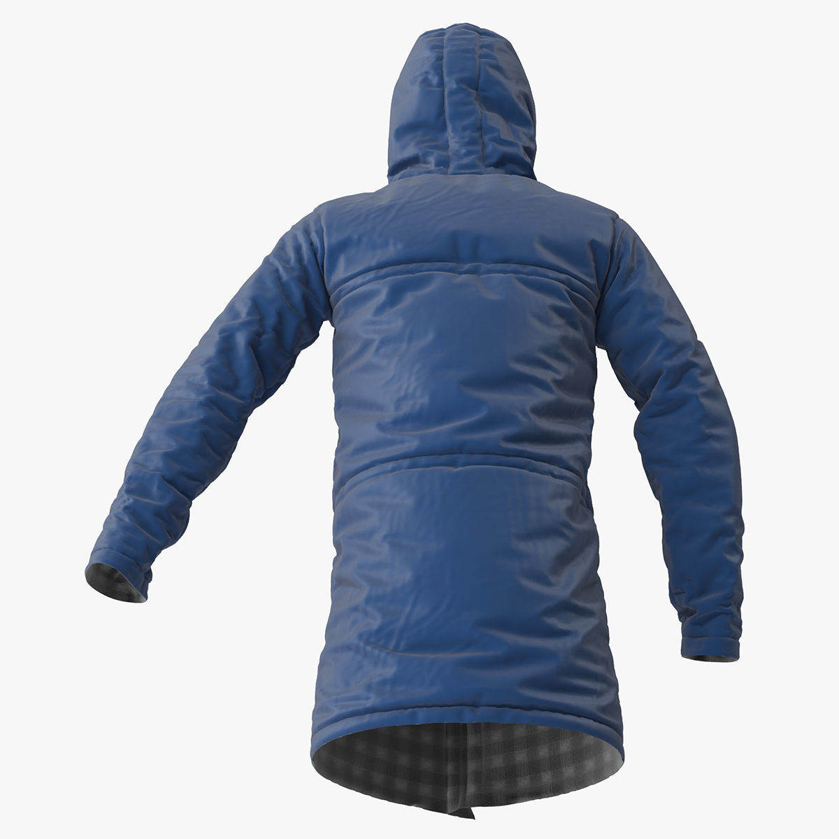 Jacket parka with hood 3D model_8