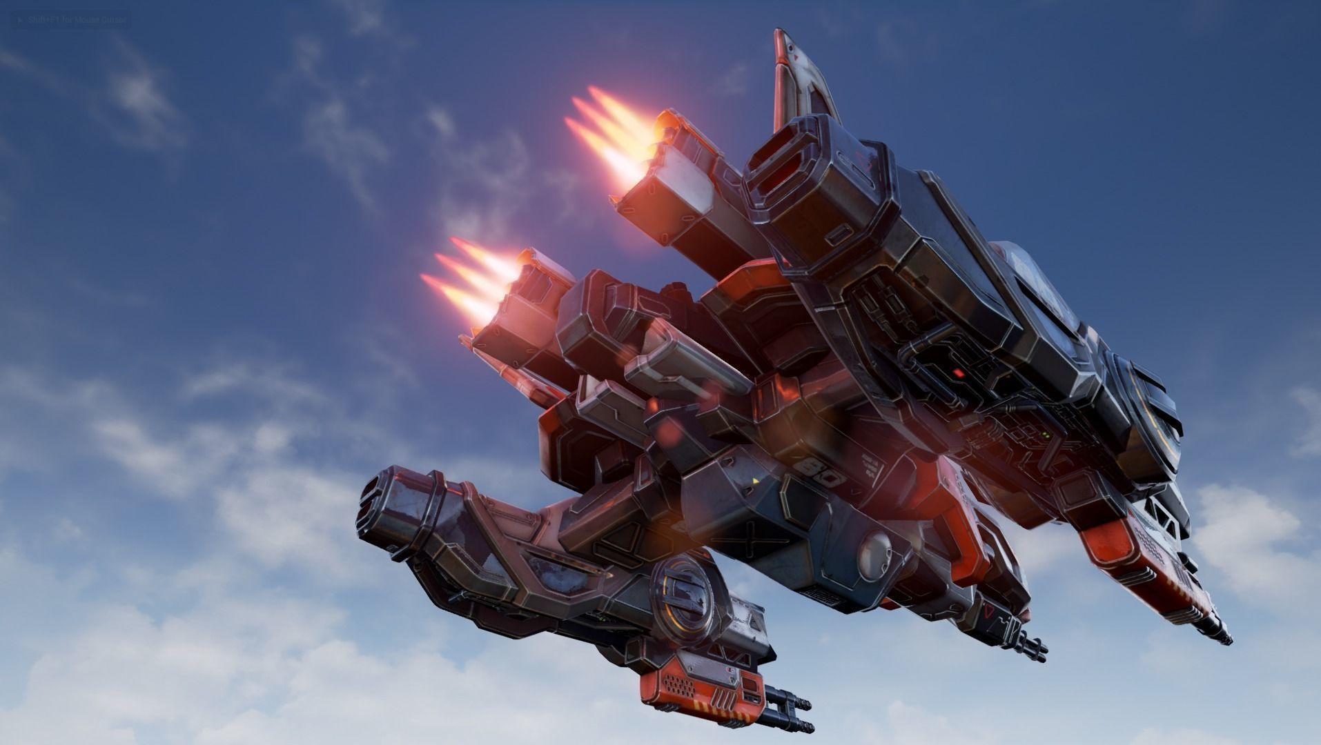 Corvette Spaceship - game model Low-poly 3D model_19