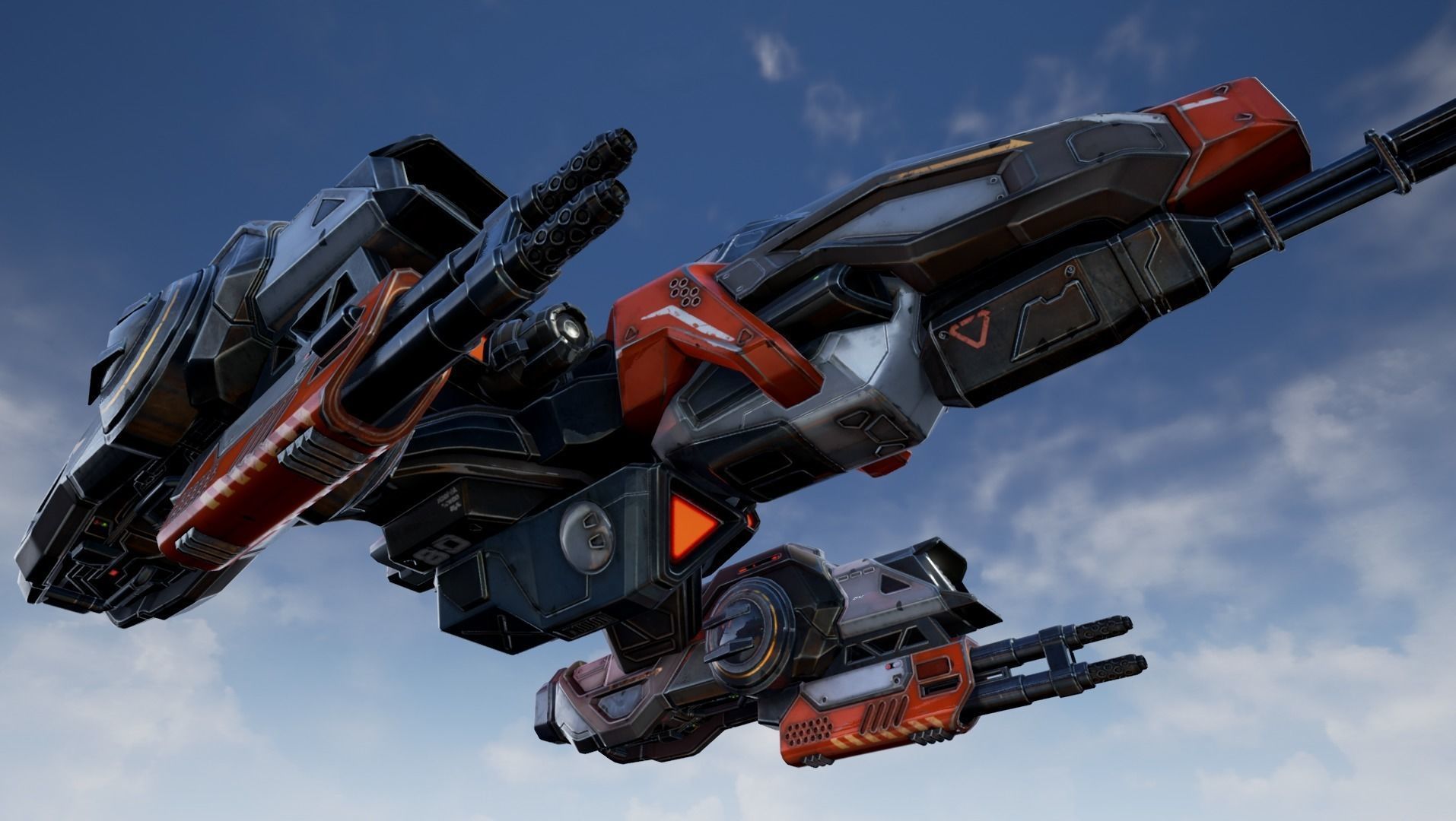 Corvette Spaceship - game model Low-poly 3D model_21