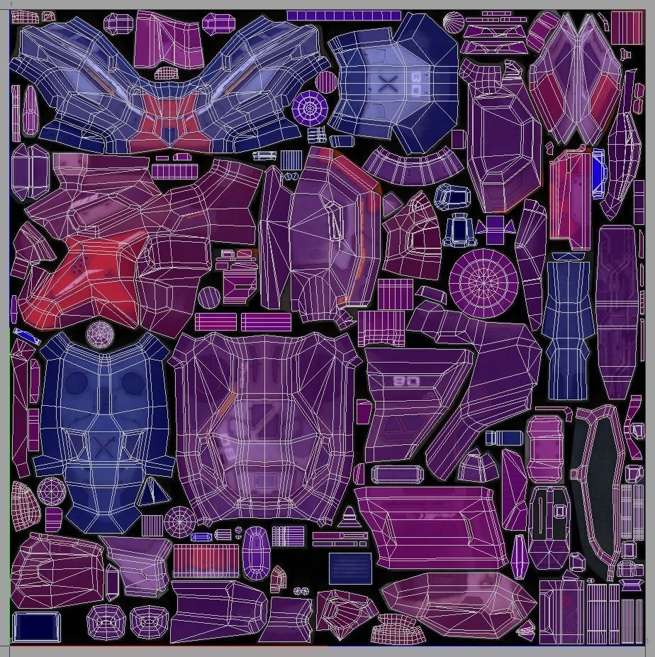 Corvette Spaceship - game model Low-poly 3D model_41