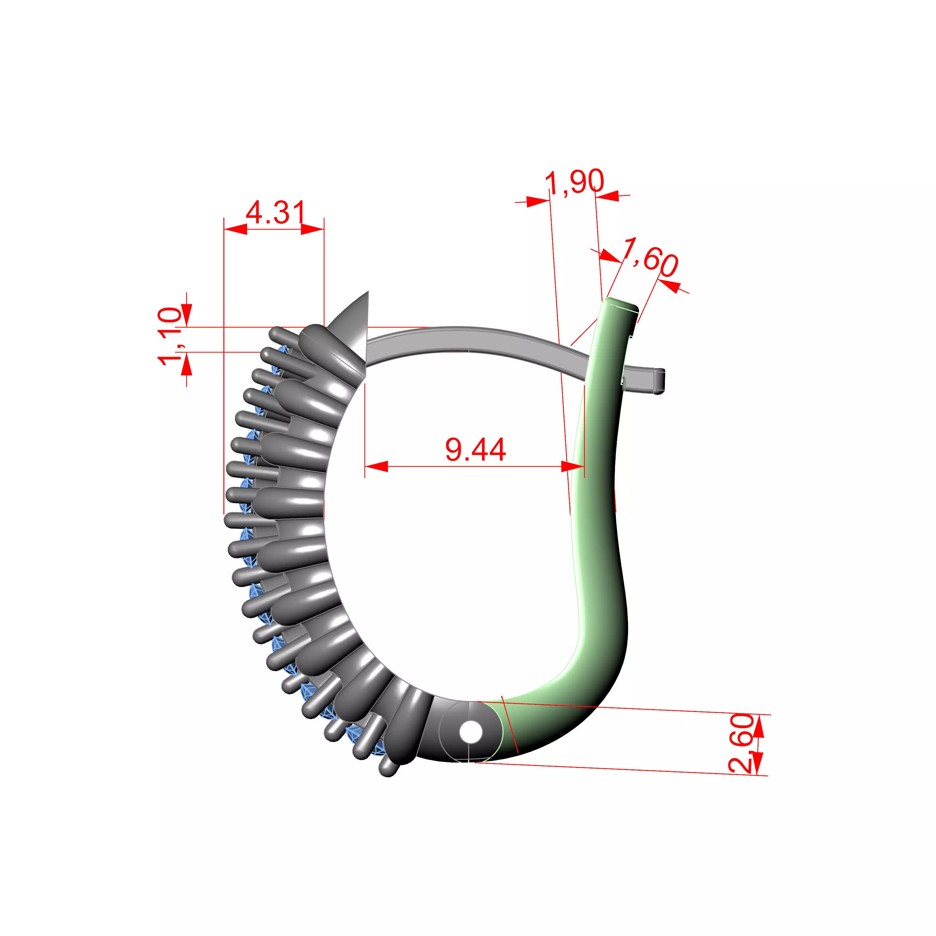 Diamond Hoops 3D print model_5