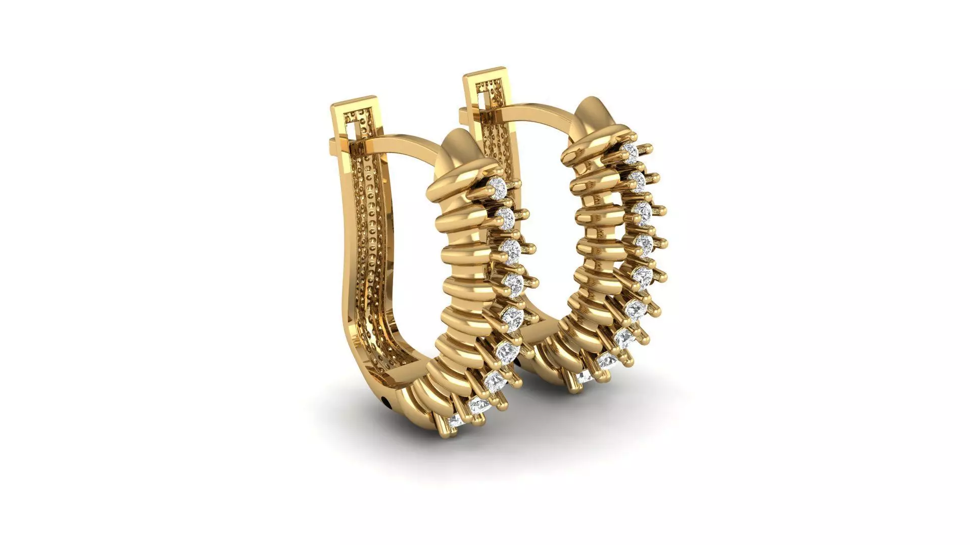 Diamond Hoops 3D print model_1