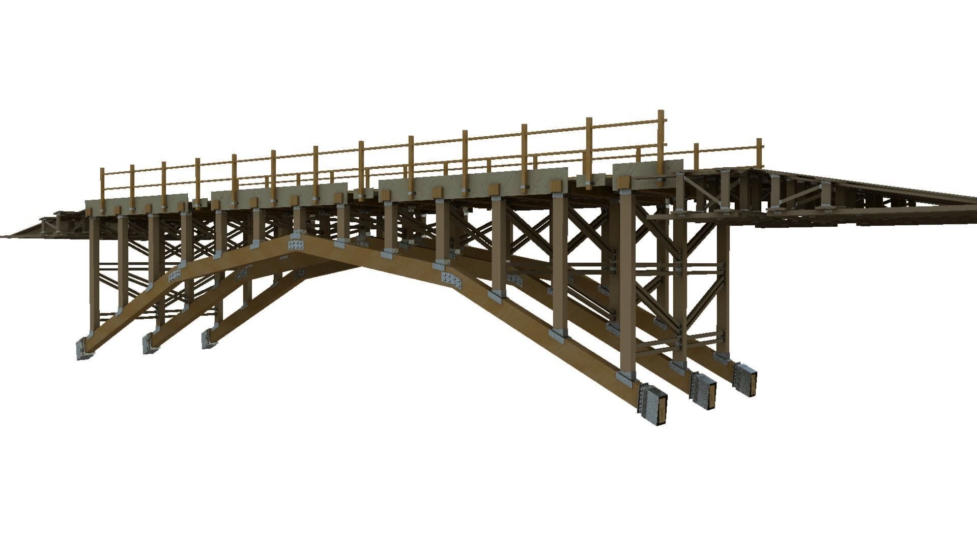 Wooden Bridge 3D model_8