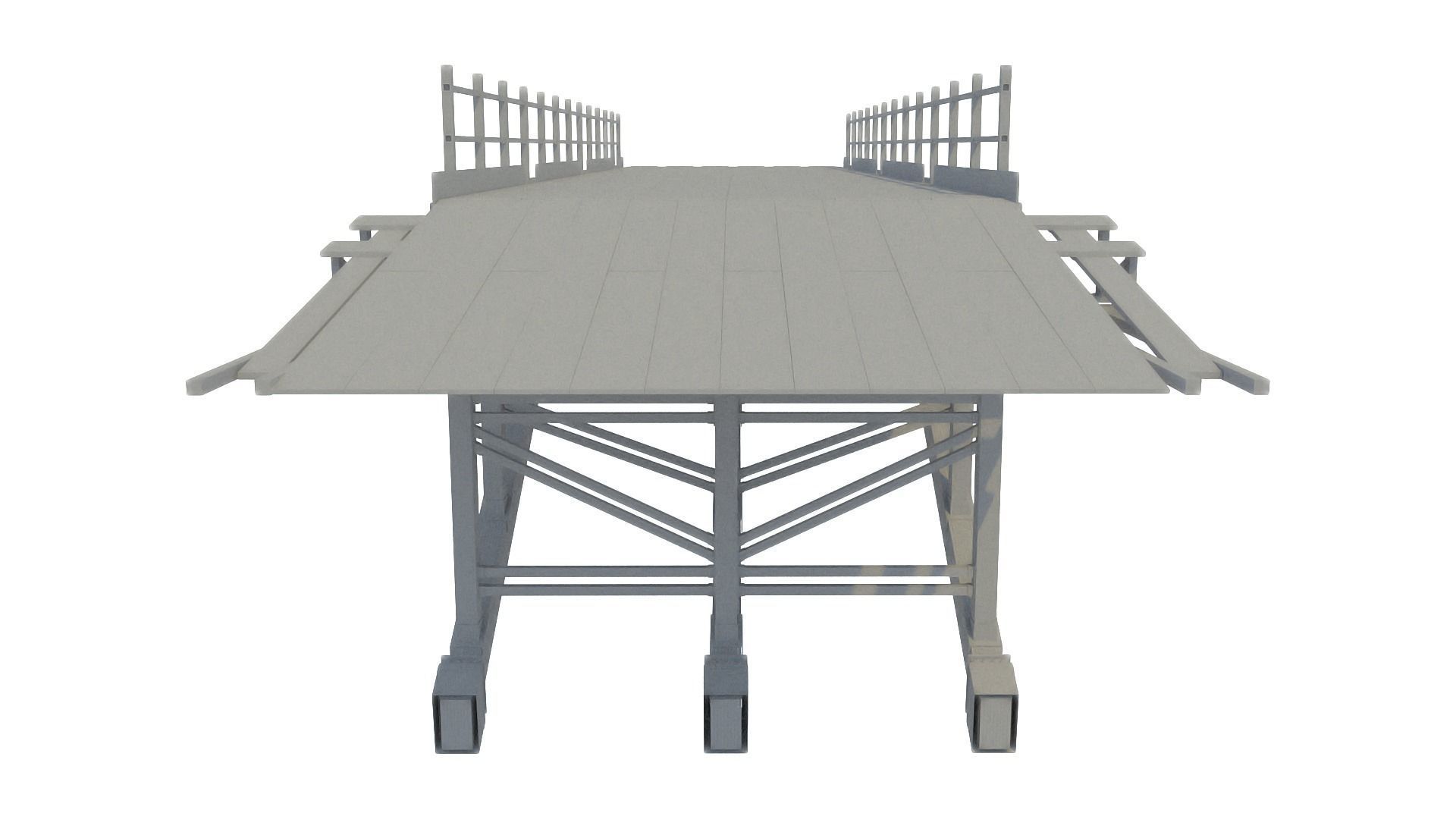 Wooden Bridge 3D model_12