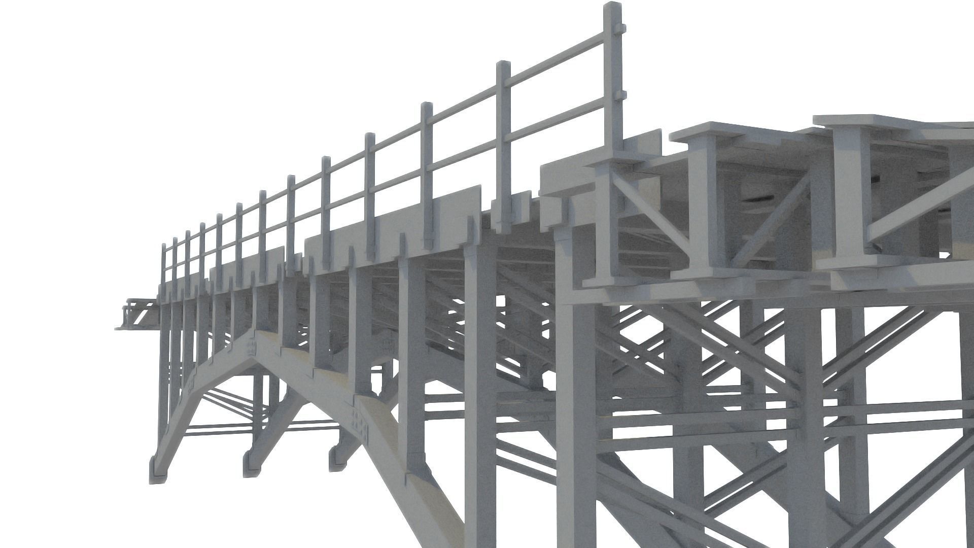 Wooden Bridge 3D model_14