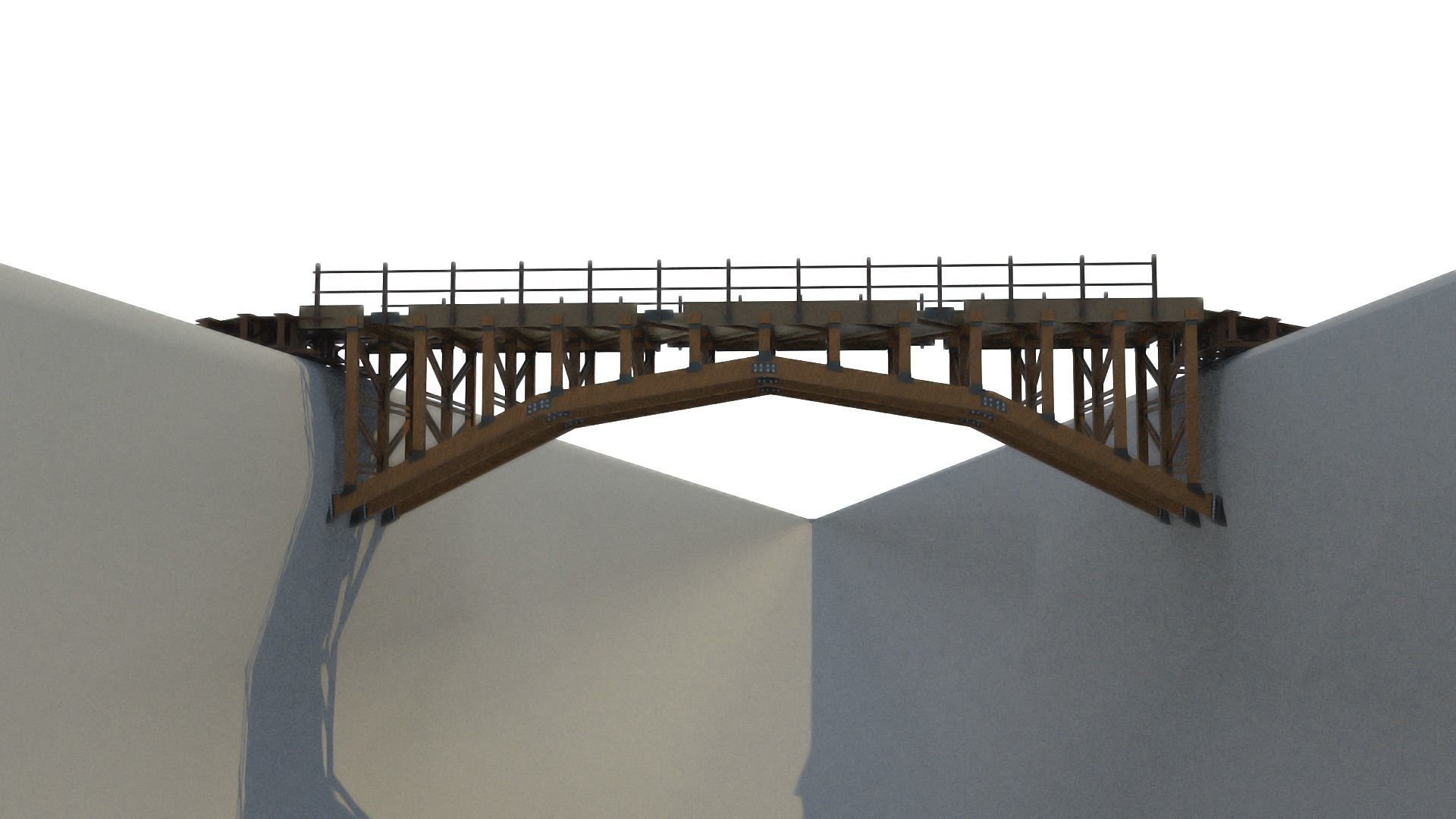 Wooden Bridge 3D model_7