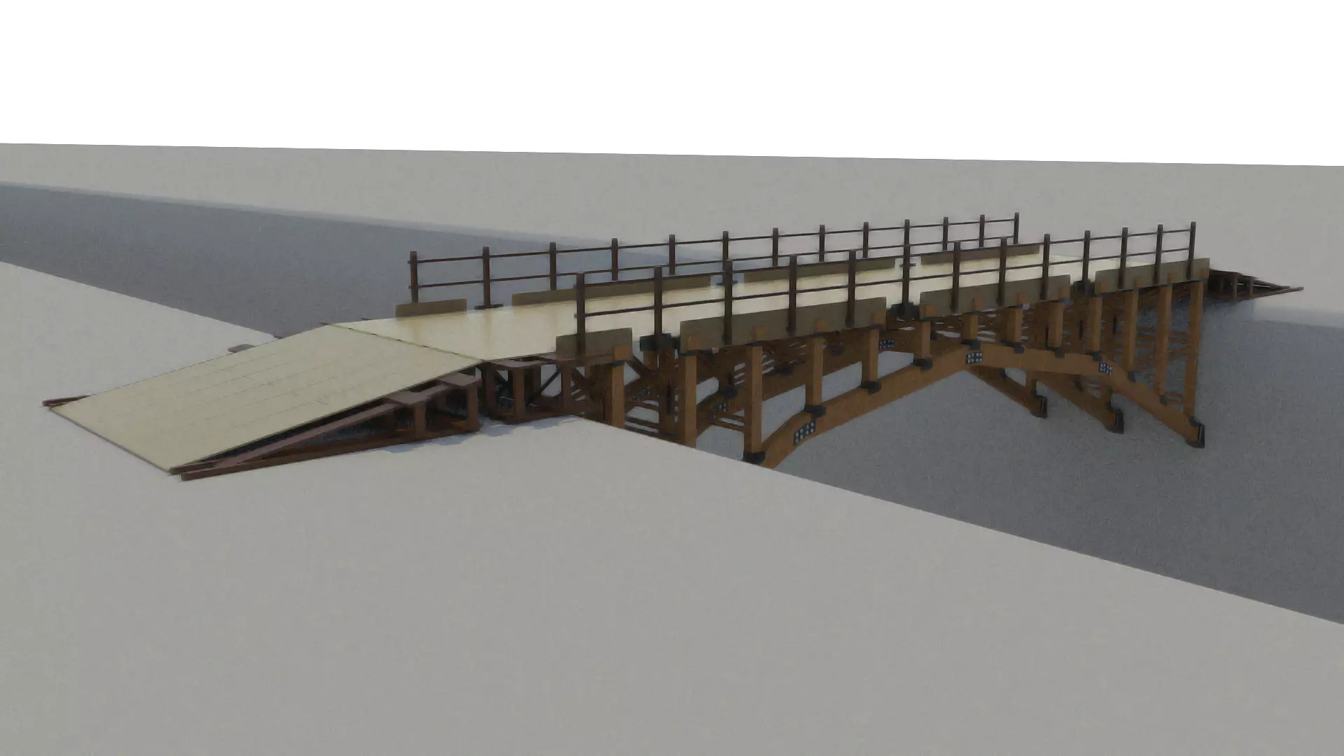 Wooden Bridge 3D model_0