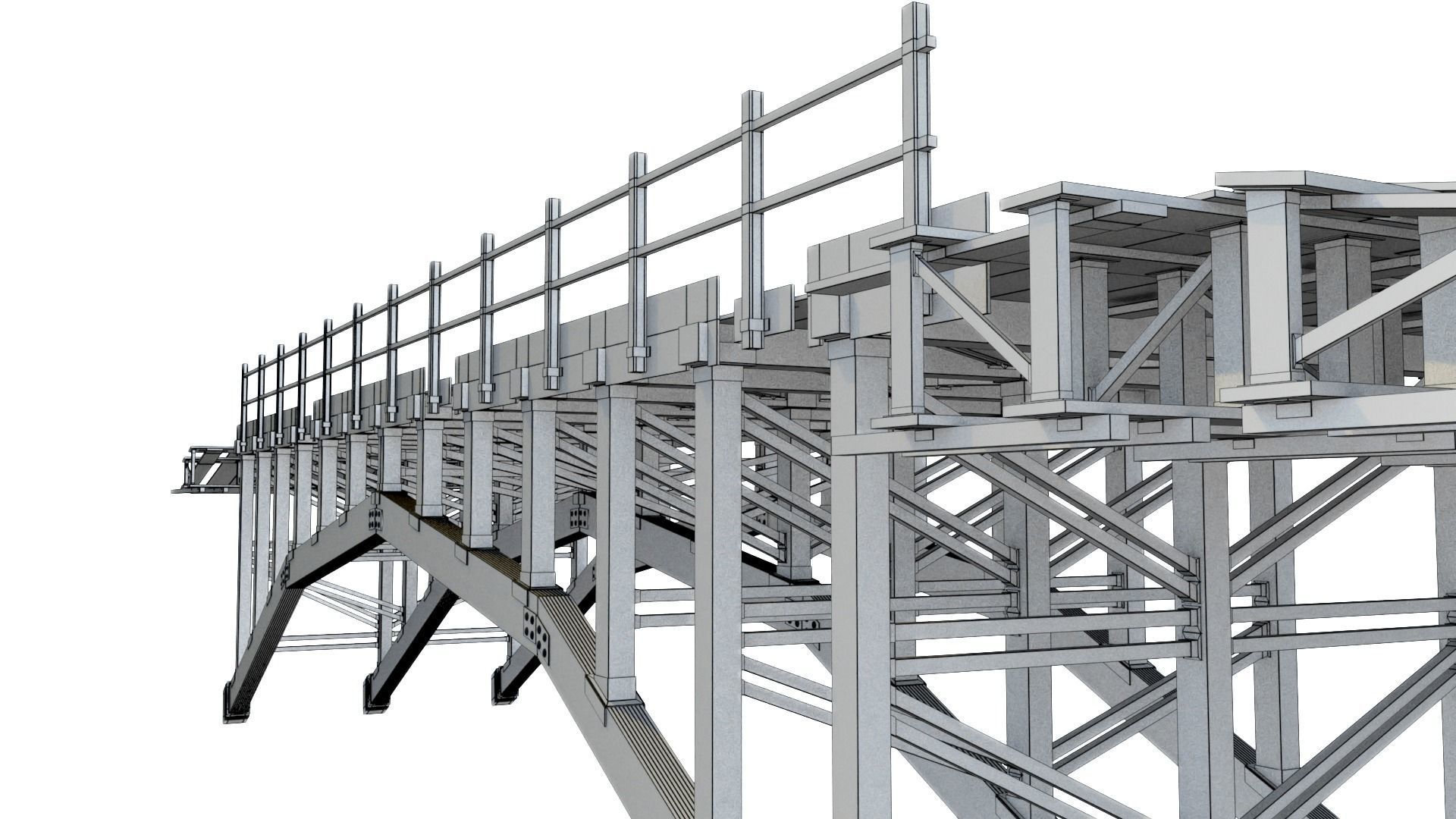 Wooden Bridge 3D model_23