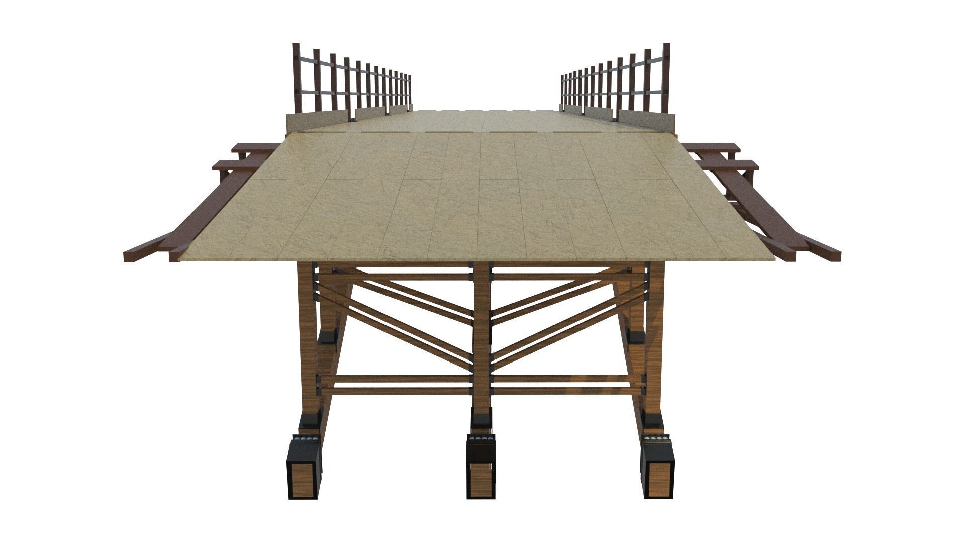 Wooden Bridge 3D model_5